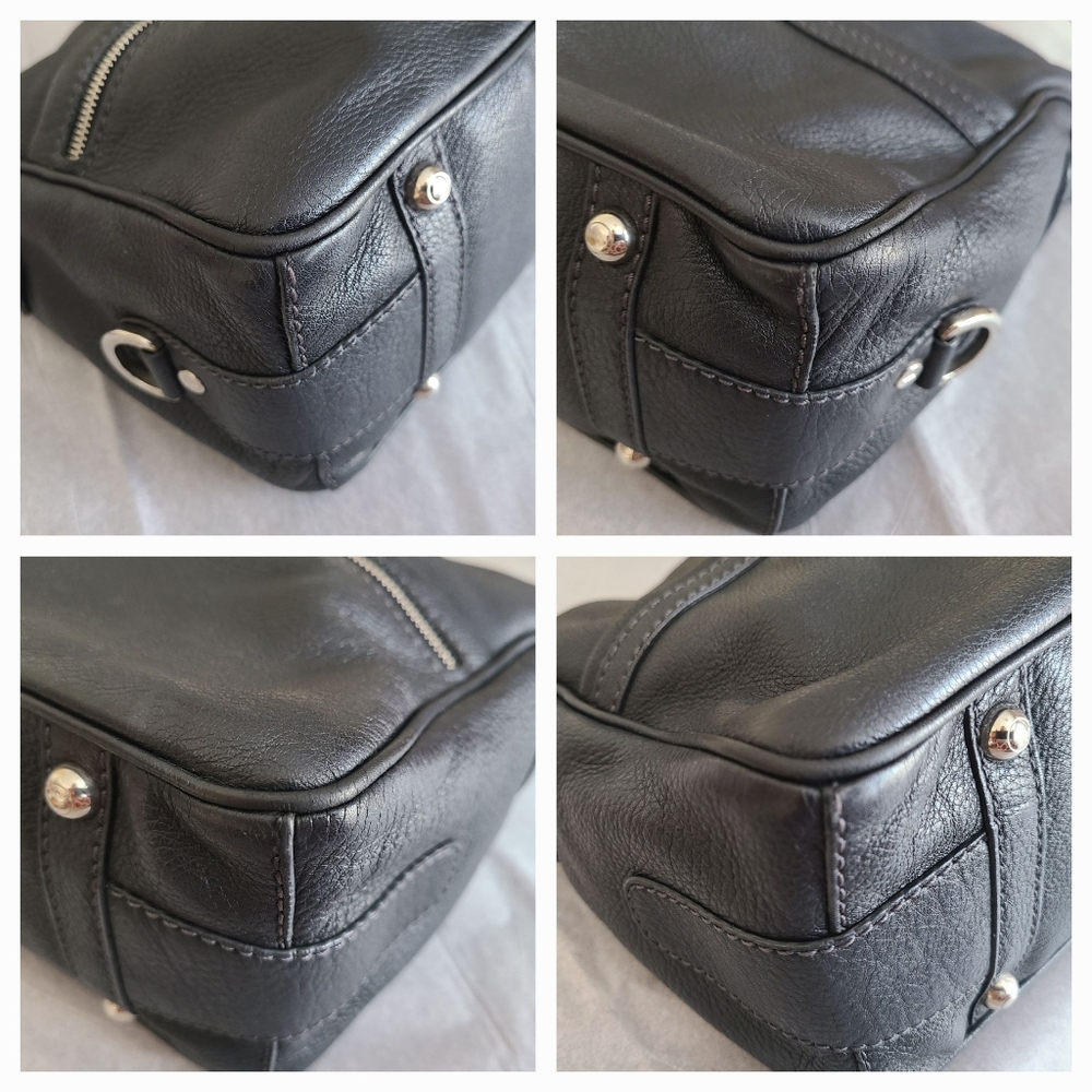 TOD'S Black Miky Genuine Leather Shoulder Bag Handcrafted in Italy - Picture 16 of 16